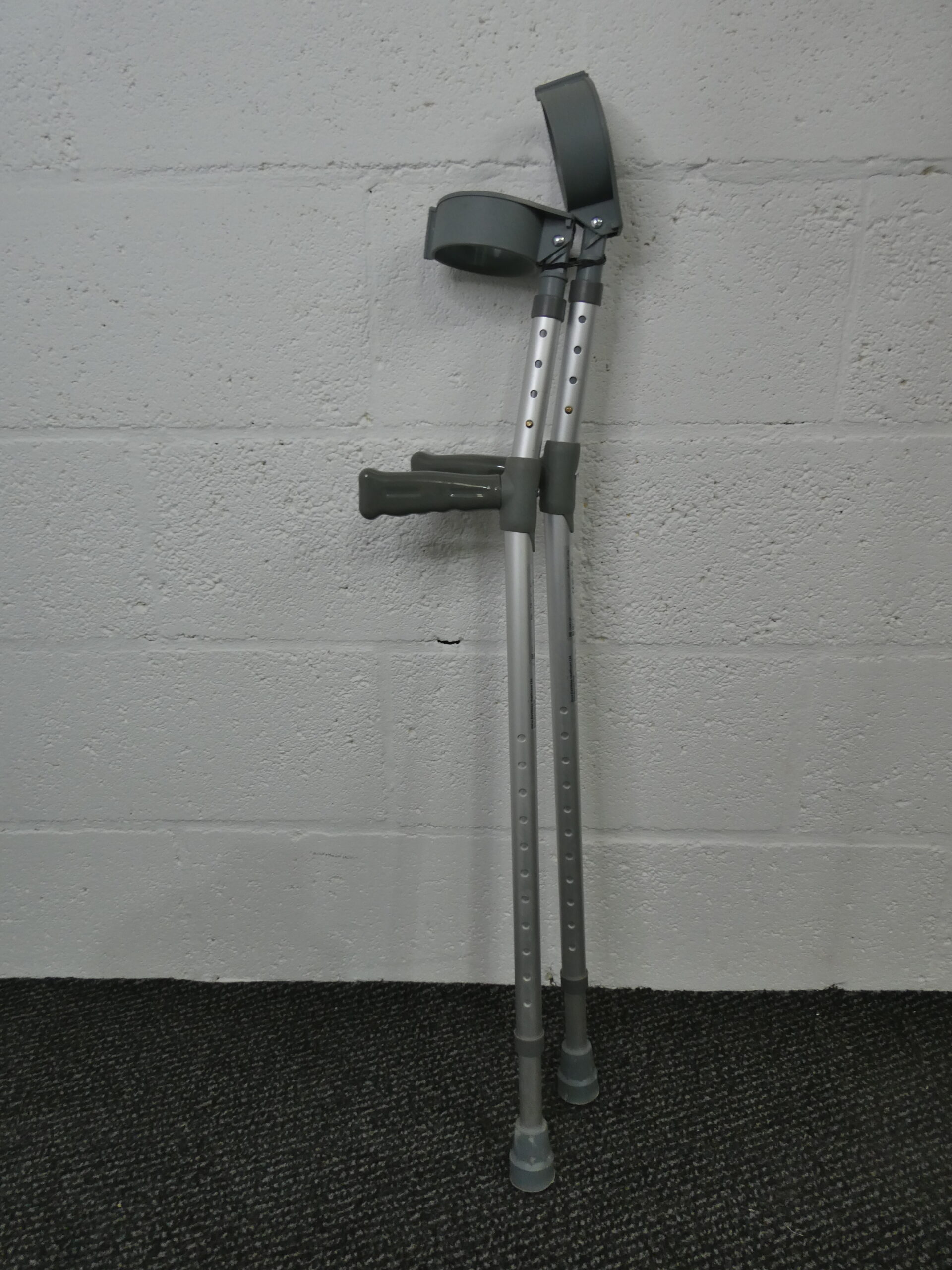 Crutches - Double Adjustable Elbow Crutches with Groove Handgrips