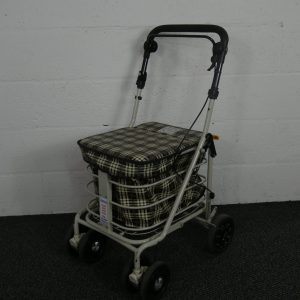 Walker - Prestige Seated Shopping / Walker Trolley Brown Chequered